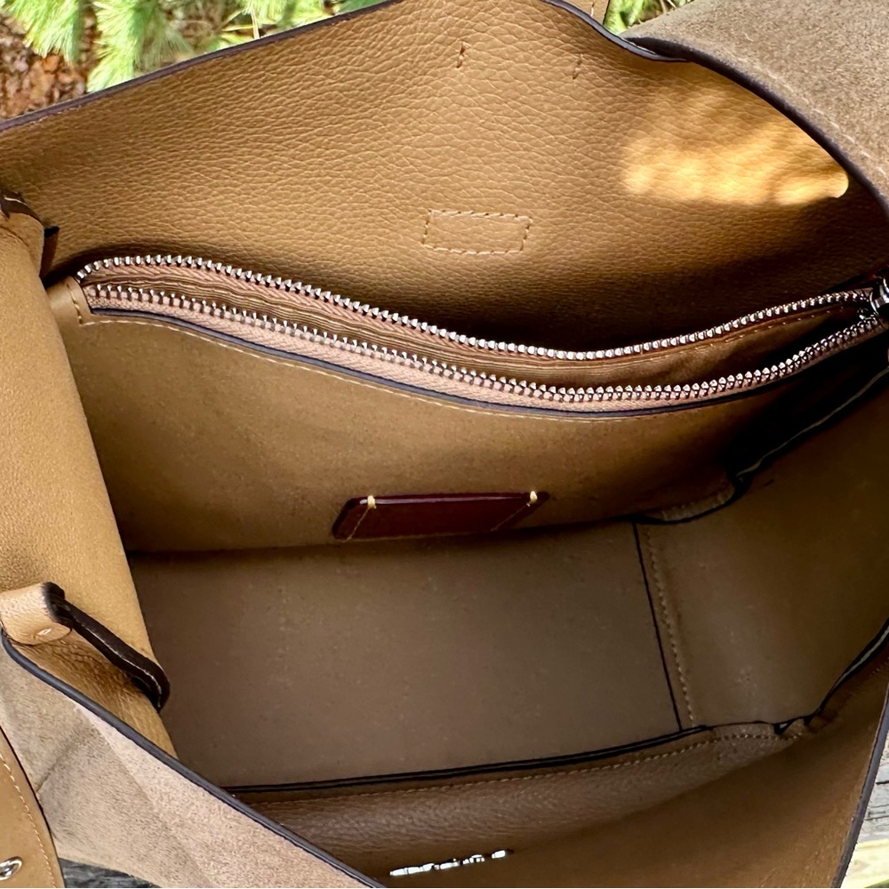 Coach Suede Shoulder Bag in Tan - Picture 7 of 10